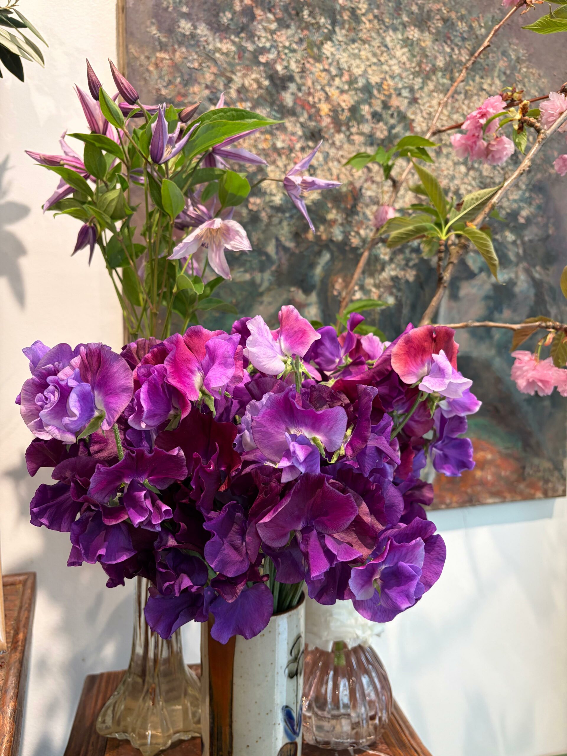 Bouquet de fleurs violettes en circuit court, Nectar Paris